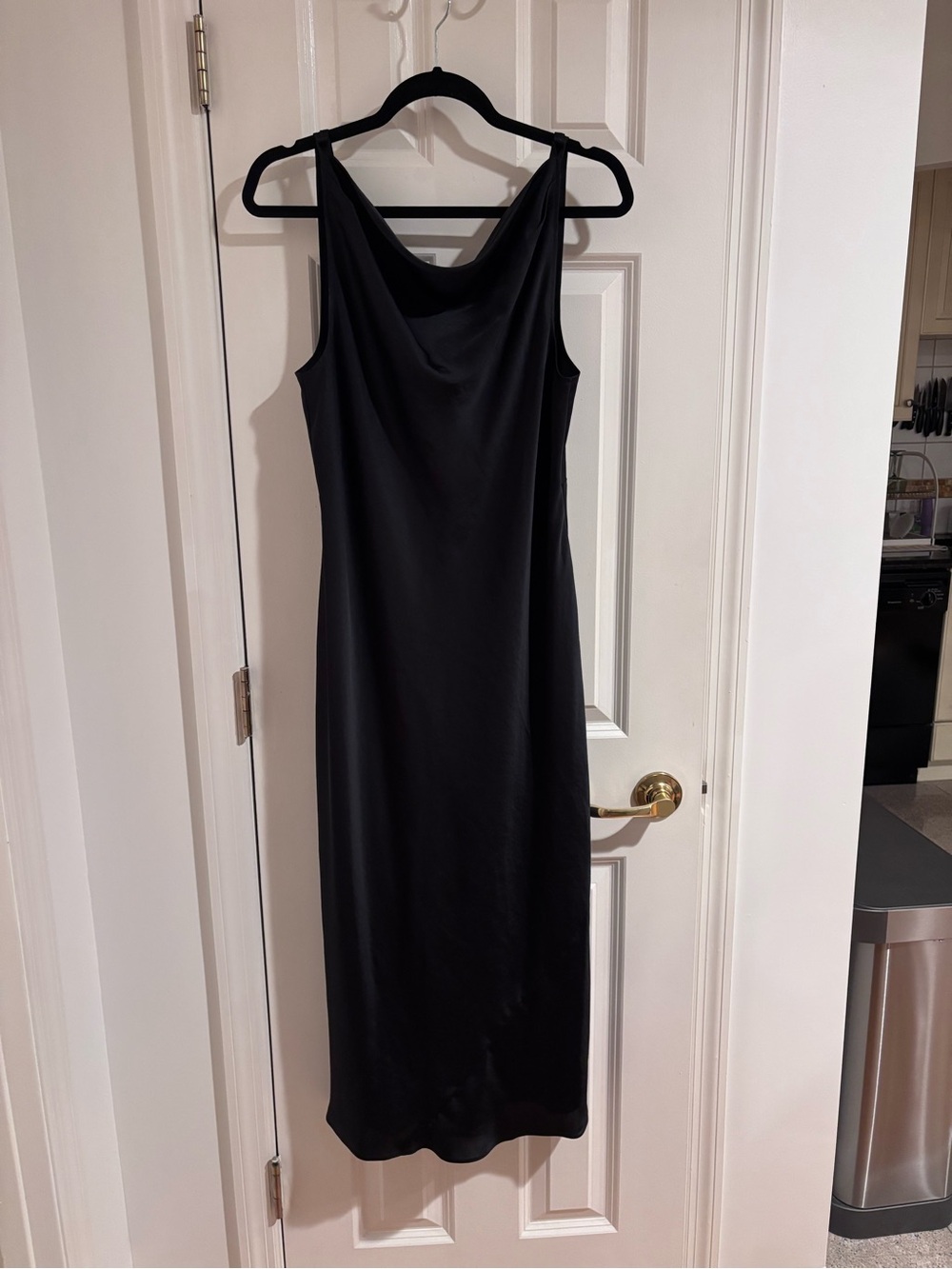 Wilfred Black Cowl Neck Midi Slip Dress